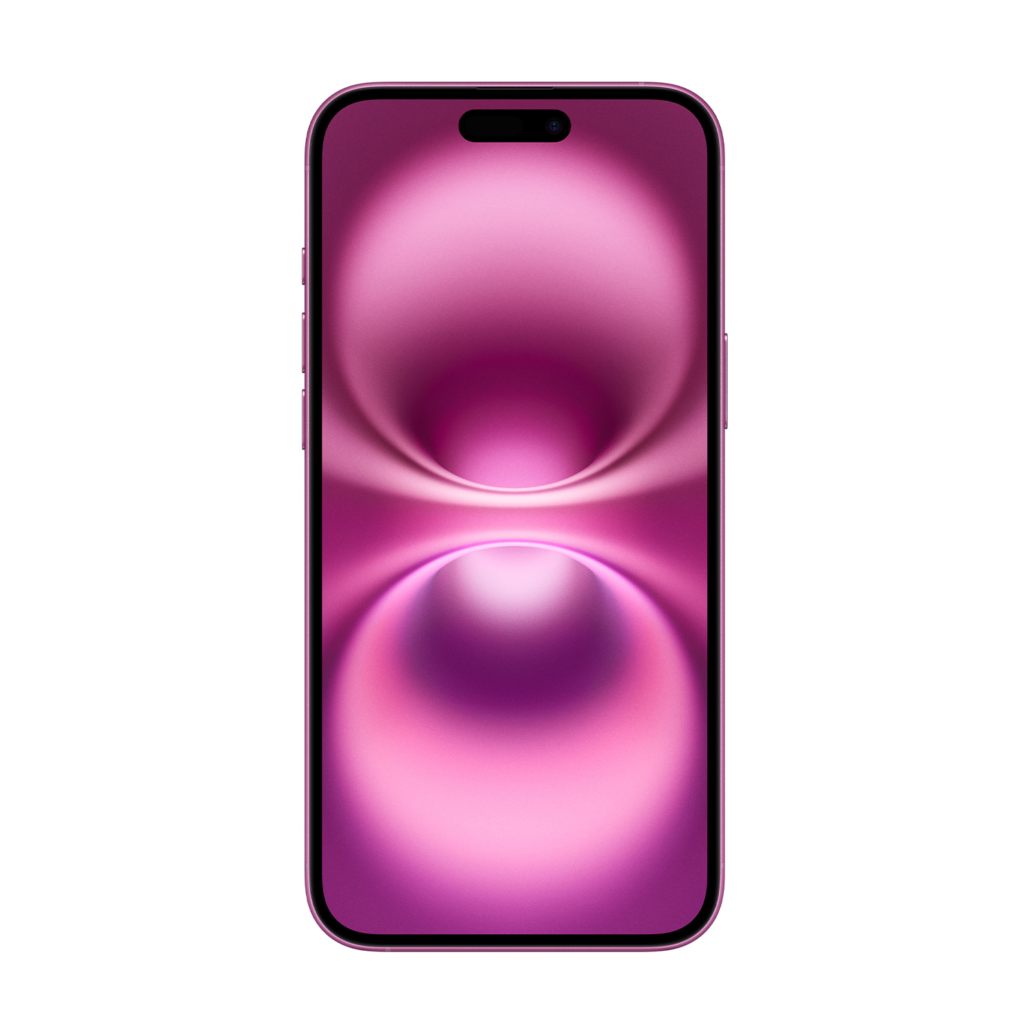 Sei smartphone di diversi colori allineati, su sfondo bianco.