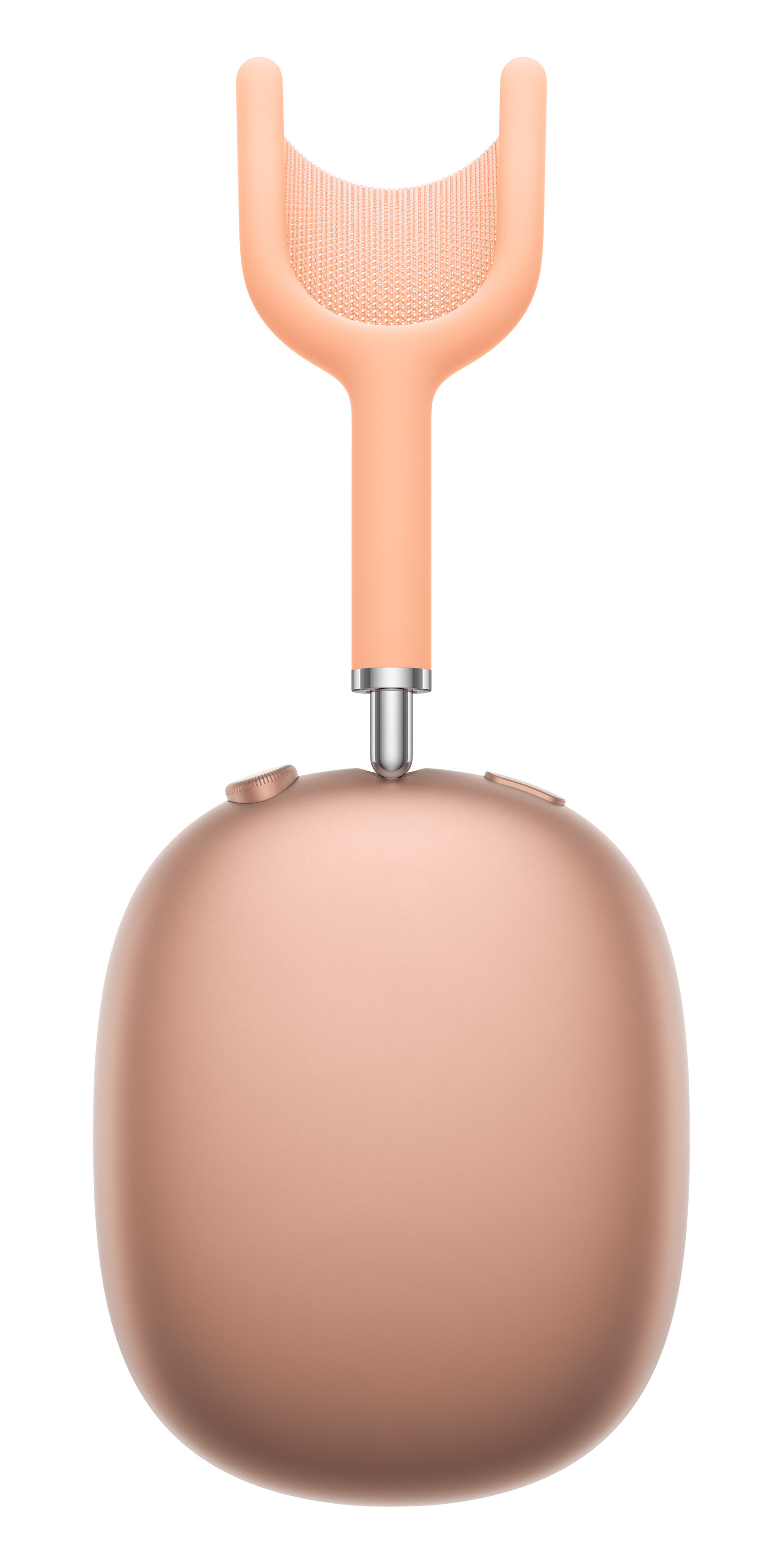 Różowe słuchawki Apple z unikalnym designem i mikrofonem.