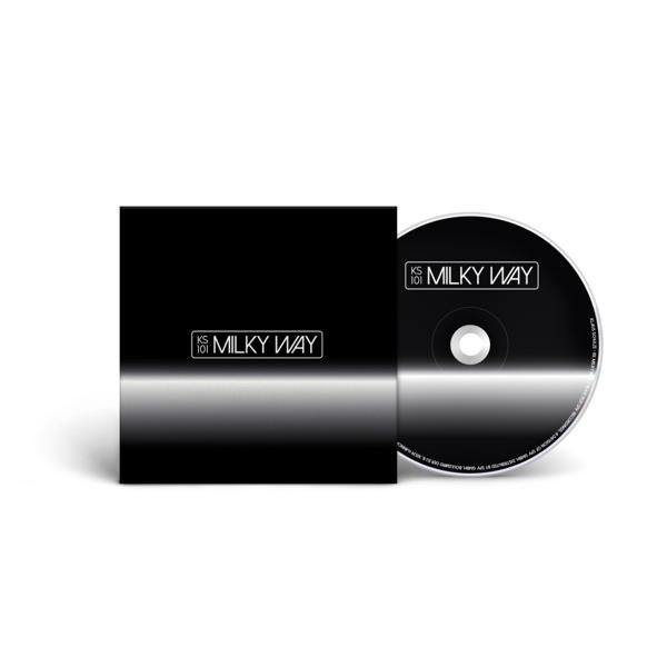 CD-Hülle und -Disc. Schwarze Hülle mit Text 'KS 101 MILKY WAY' und schwarze Disc.