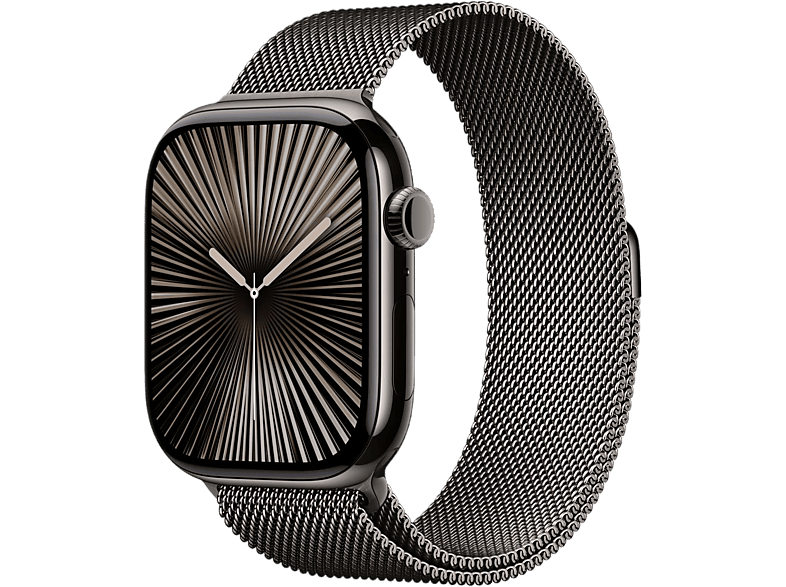 Apple Watch S10 GPs + Cellular 46 Mm Titanium Slate Kast Milanese Loop Band S/m (mc7t4qf/a)