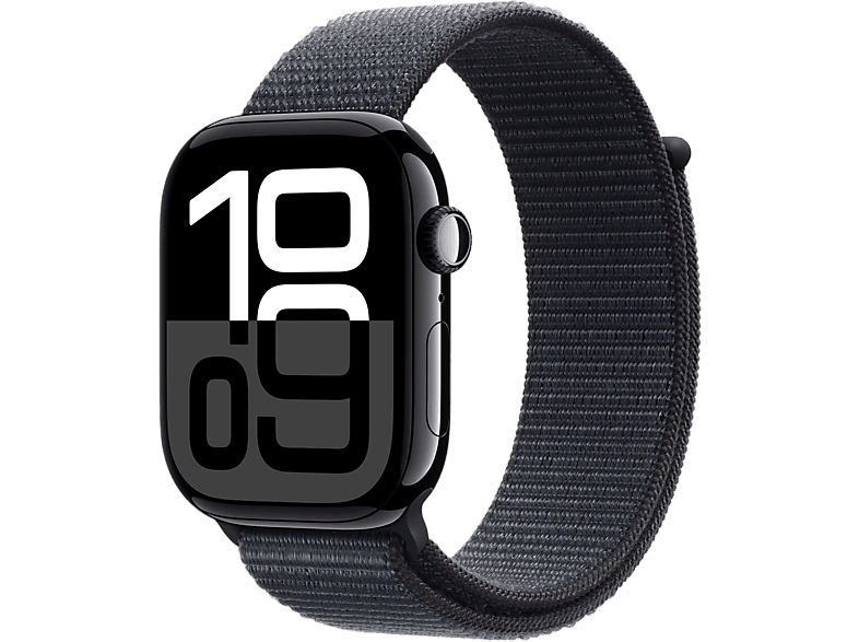 Apple Watch S10 GPs 46 Mm Aluminum Jet Black Kast Ink Sport Loop Band (mwwt3qf/a)