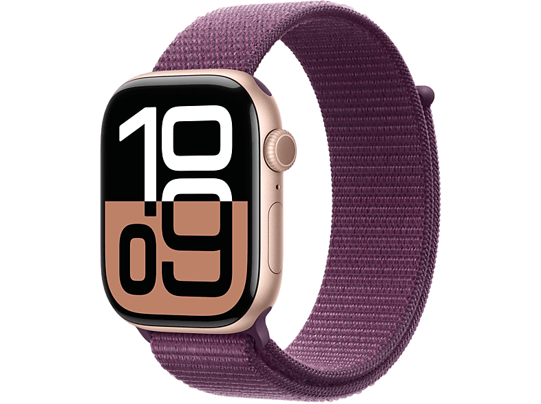 Apple Watch S10 GPs 42 Mm Aluminum Rose Gold Kast Plum Sport Loop Band (mwwl3qf/a)