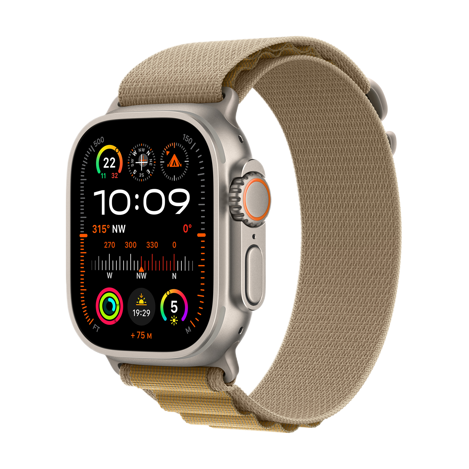 Apple Watch Ultra 2 GPs + Cellular 49mm Tan Alpine Loop Medium Smartwatch