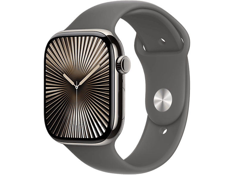 Apple Watch S10 GPs + Cellular 42 Mm Titanium Natural Kast Stone Grey Sport Band S/m (mwxe3qf/a)