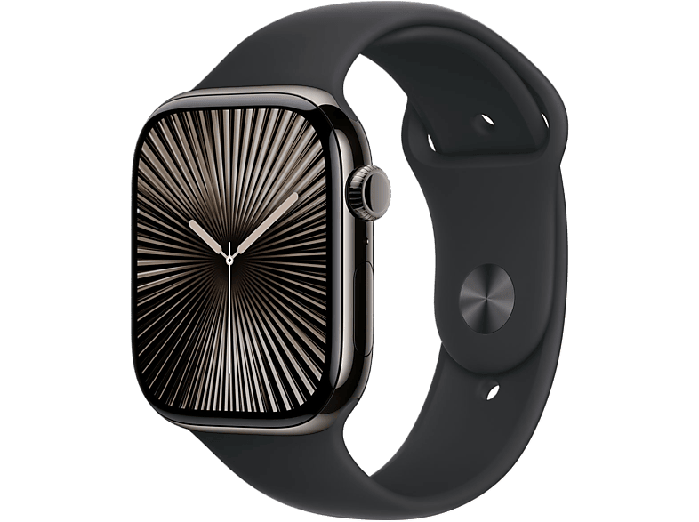 Apple Watch S10 GPs + Cellular 46 Mm Titanium Slate Kast Black Sport Band S/m (mwye3qf/a)