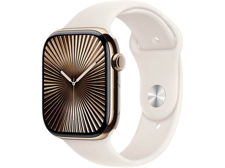 Apple Watch S10 GPs + Cellular 46 Mm Titanium Gold Kast Starlight Sport Band M/l (mx003qf/a)