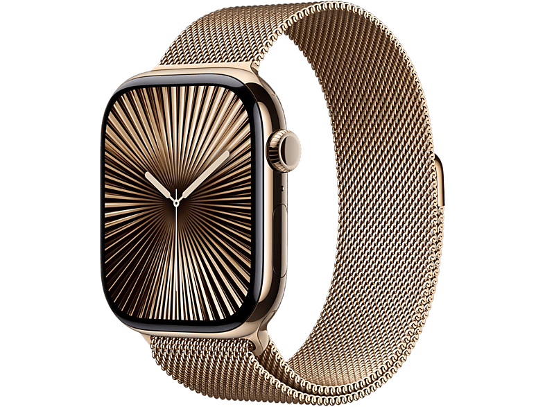 Apple Watch S10 GPs + Cellular 46 Mm Titanium Gold Kast Milanese Loop Band M/l (mx053qf/a)