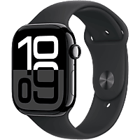 MediaMarkt APPLE Watch Series 10 GPS 46mm Black Sport Band S/M Smartwatch Jet Black aanbieding