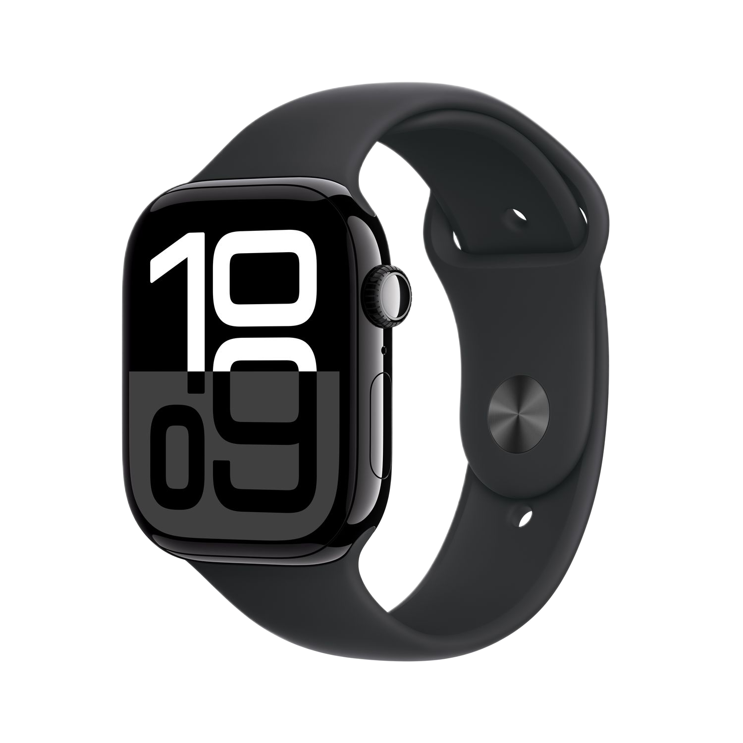 Apple Watch Series 10 GPs + Cellular 46mm Black Sport Band M/l Smartwatch Jet afbeelding