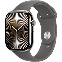 MediaMarkt APPLE Watch Series 10 GPS + Cellular 42mm Stone Grey Sport Band M/L Smartwatch Natural aanbieding