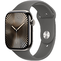 MediaMarkt APPLE Watch Series 10 GPS + Cellular 42mm Stone Grey Sport Band S/M Smartwatch Natural aanbieding