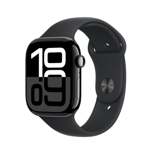 Apple Watch Series 10 GPS + Cellular 42mm Jet Black Aluminum Case with Sport Band