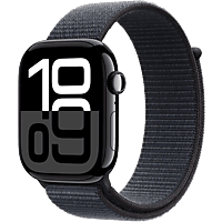 MediaMarkt APPLE Watch Series 10 GPS + Cellular 42mm Ink Sport Loop Smartwatch Jet Black aanbieding