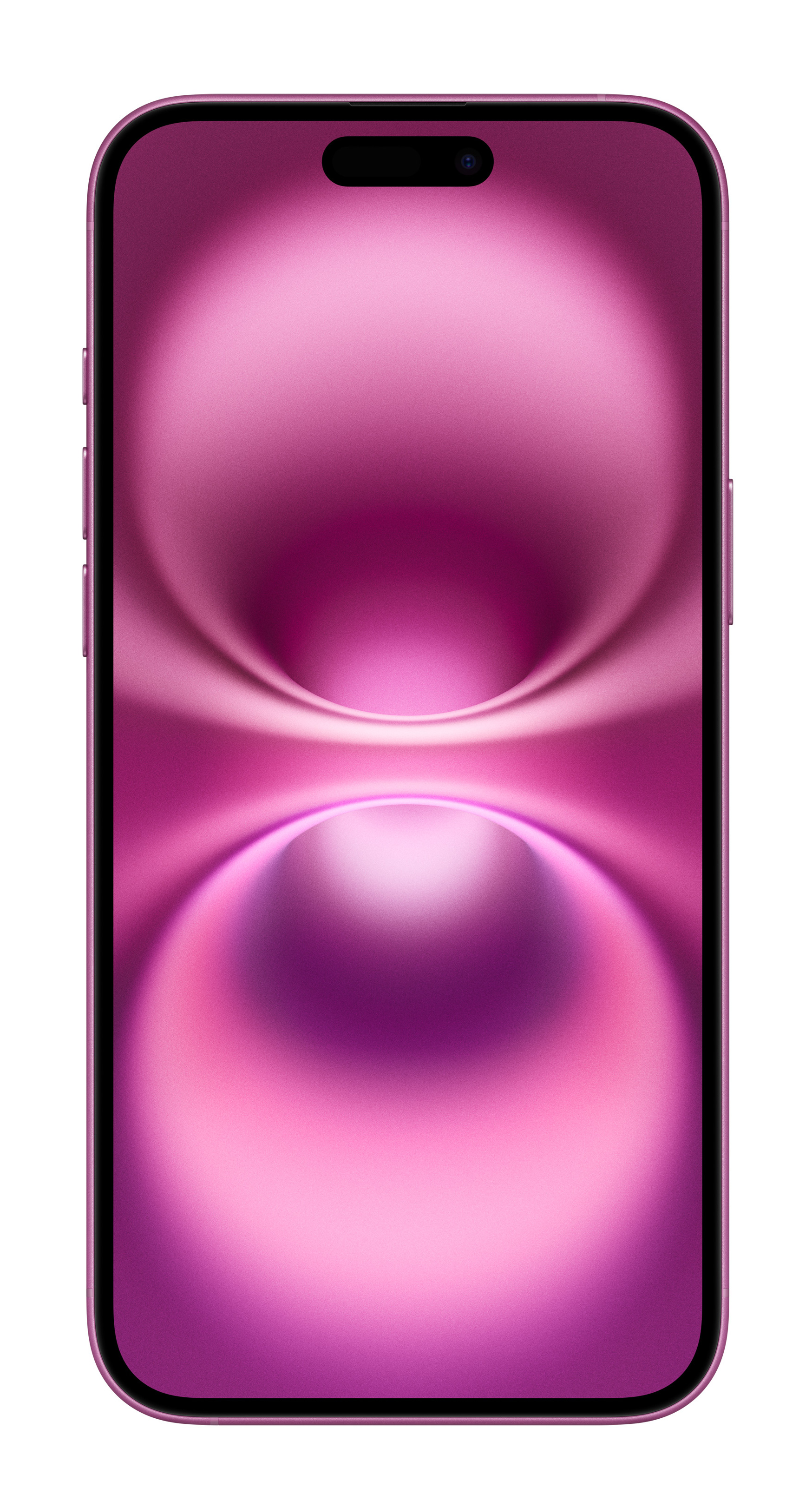 Ekran telefonu z różowo-fioletowym gradientem.