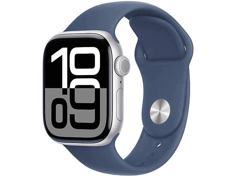 Apple Watch Series 10 GPS 42mm in alluminio color argento con cinturino Sport denim - M/L Smartwatch