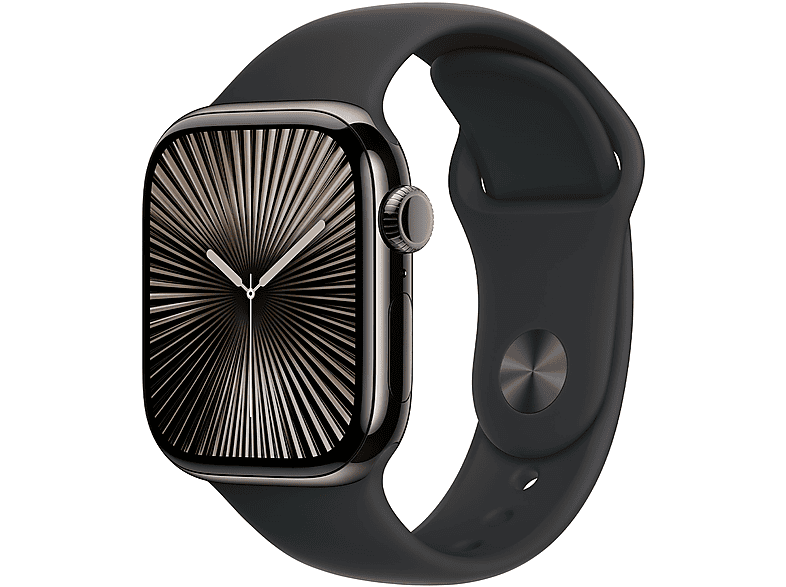 Apple Watch Series 10 GPS + Cellular 42mm in titanio color ardesia con cinturino Sport nero - S/M Smartwatch