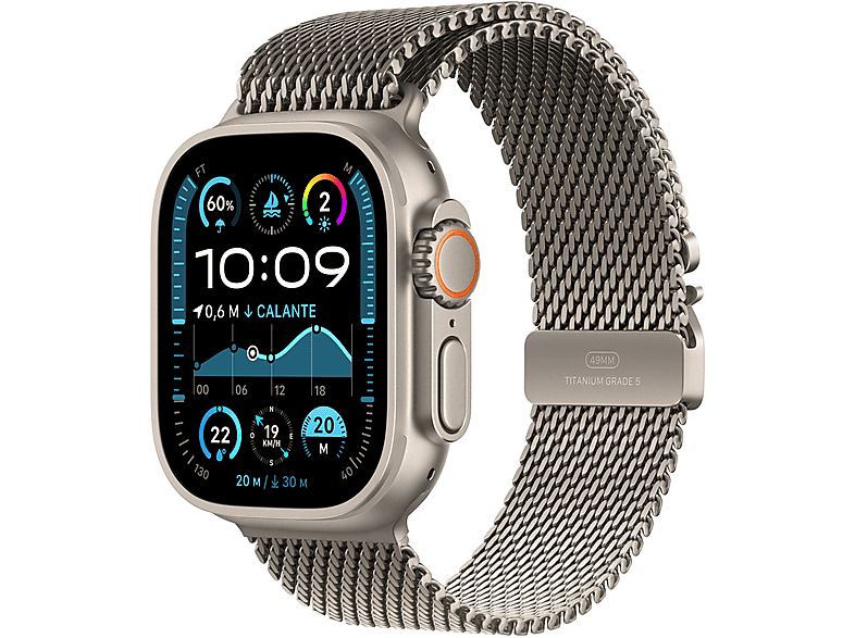Apple Watch Ultra 2 GPS + Cellular 49mm cassa in titanio naturale con Loop maglia milanese - Small Smartphone