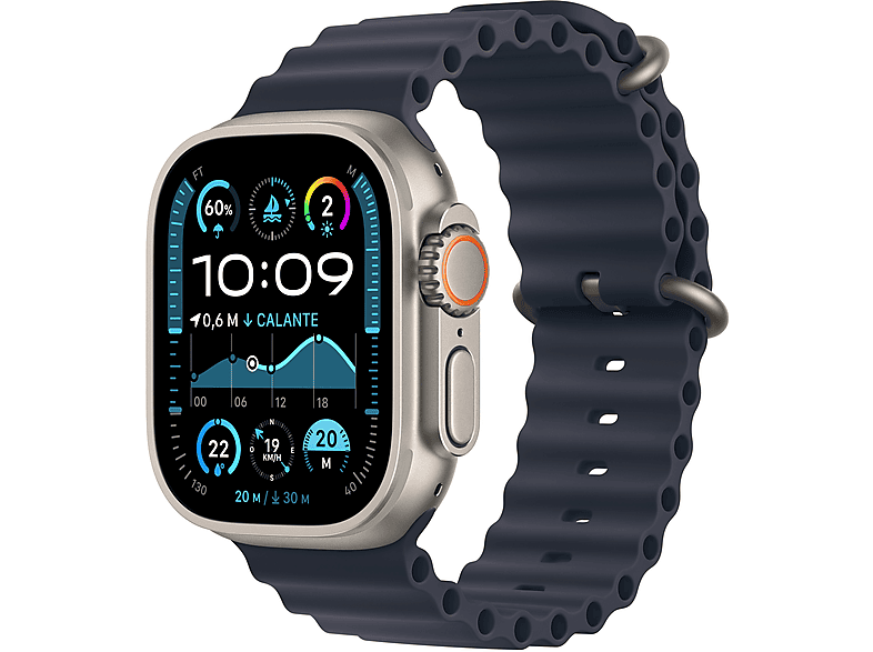 Apple Watch Ultra 2 GPS + Cellular 49mm cassa in titanio naturale con Cinturino Ocean blu navy Smartwatch