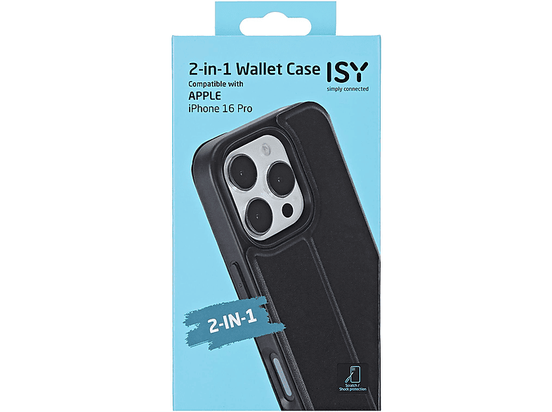 Thumbnail - ISY ISC-3145 2in1 Walllet, Bookcover, Apple, iPhone 16 Pro, Schwarz