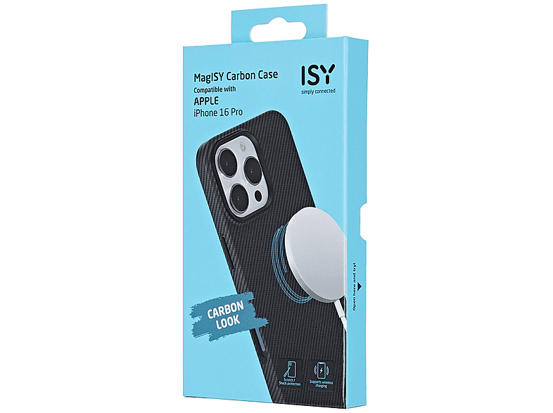 Thumbnail - ISY ISC-3744 Carbon Magsafe, Backcover, Apple, iPhone 16 Pro, Black