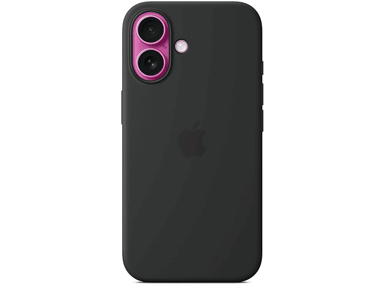 APPLE Silikon Case mit MagSafe, Backcover, Apple, iPhone 16, Schwarz