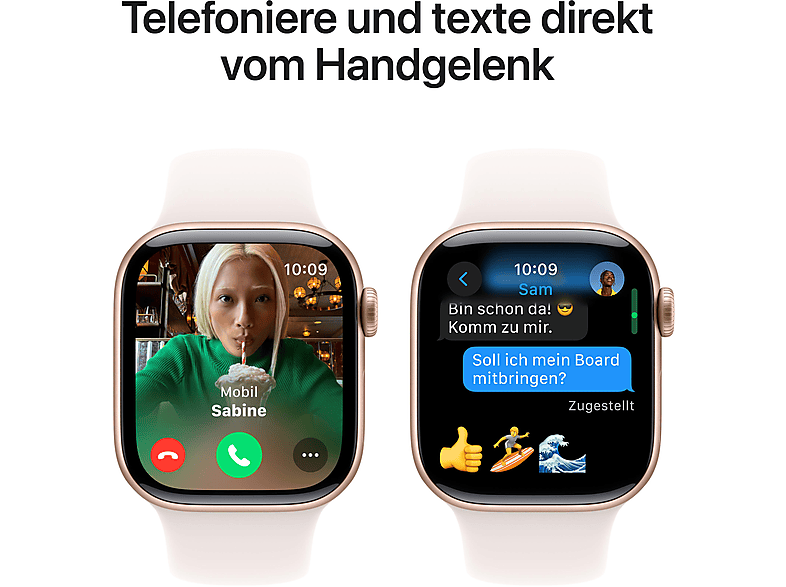 APPLE Watch Series 10 GPS 42 mm Smartwatch Aluminium Fluorelastameter, 130 - 180 mm, Roségold