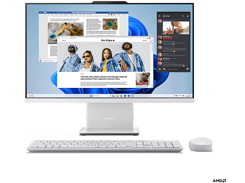 Lenovo IdeaCentre AIO 27Arr9 Aio, 27", AMD Ryzen5 7535Hs, 16 GB, 512 GB Ssd, Cloud Grey PC ALL IN ONE