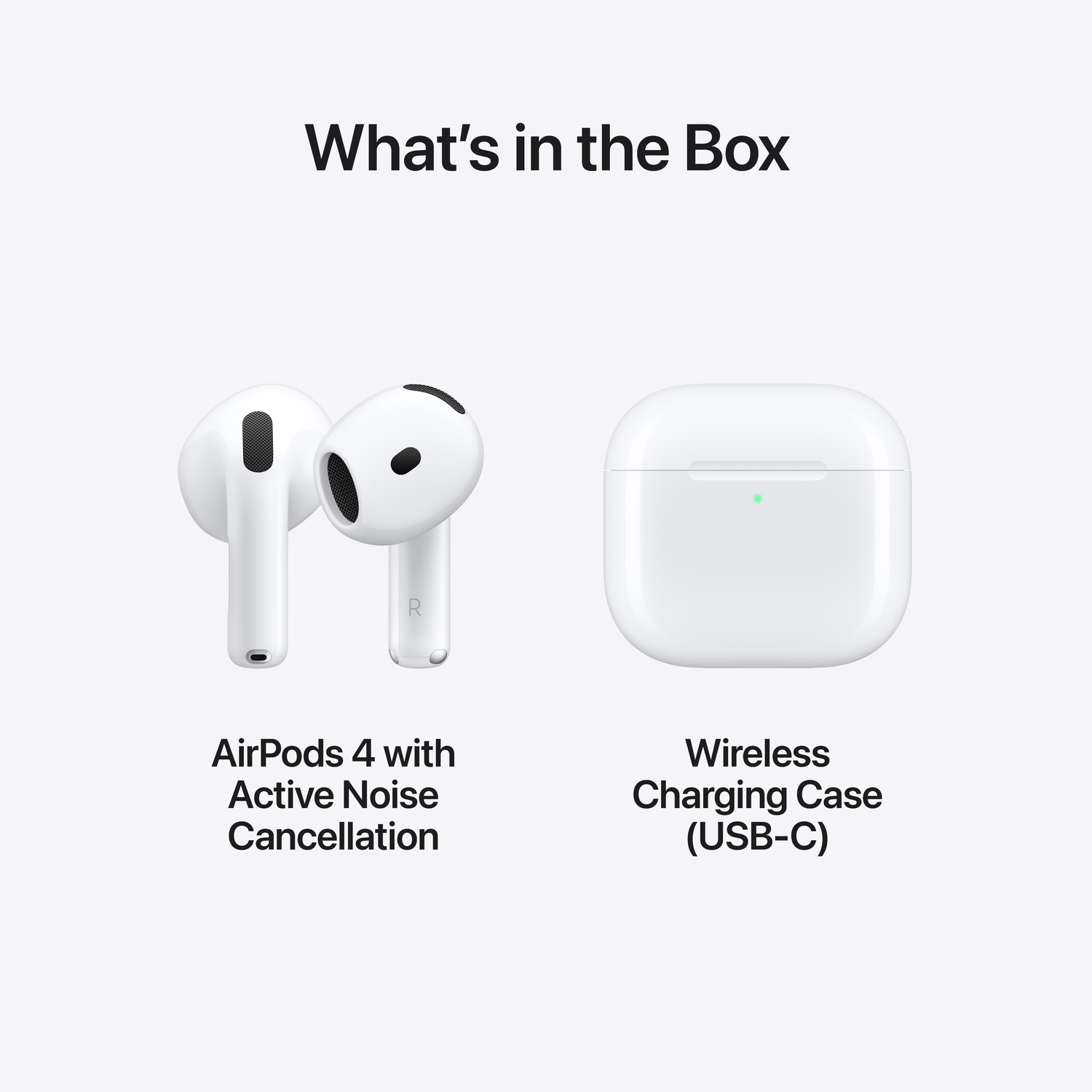 Witte AirPods en draadloze oplaadcase.
