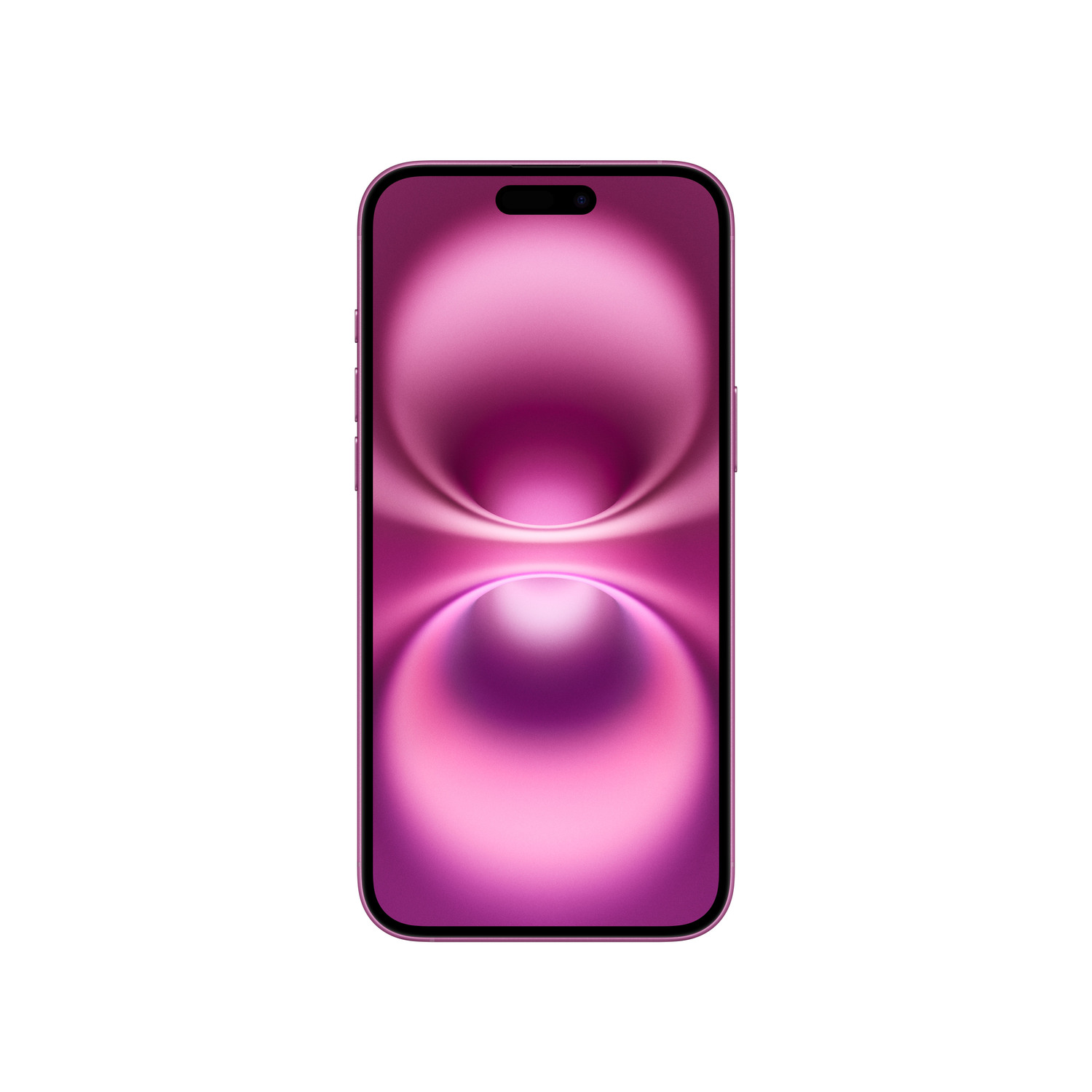 iPhone rose avec un fond abstrait rose sur l'écran.
