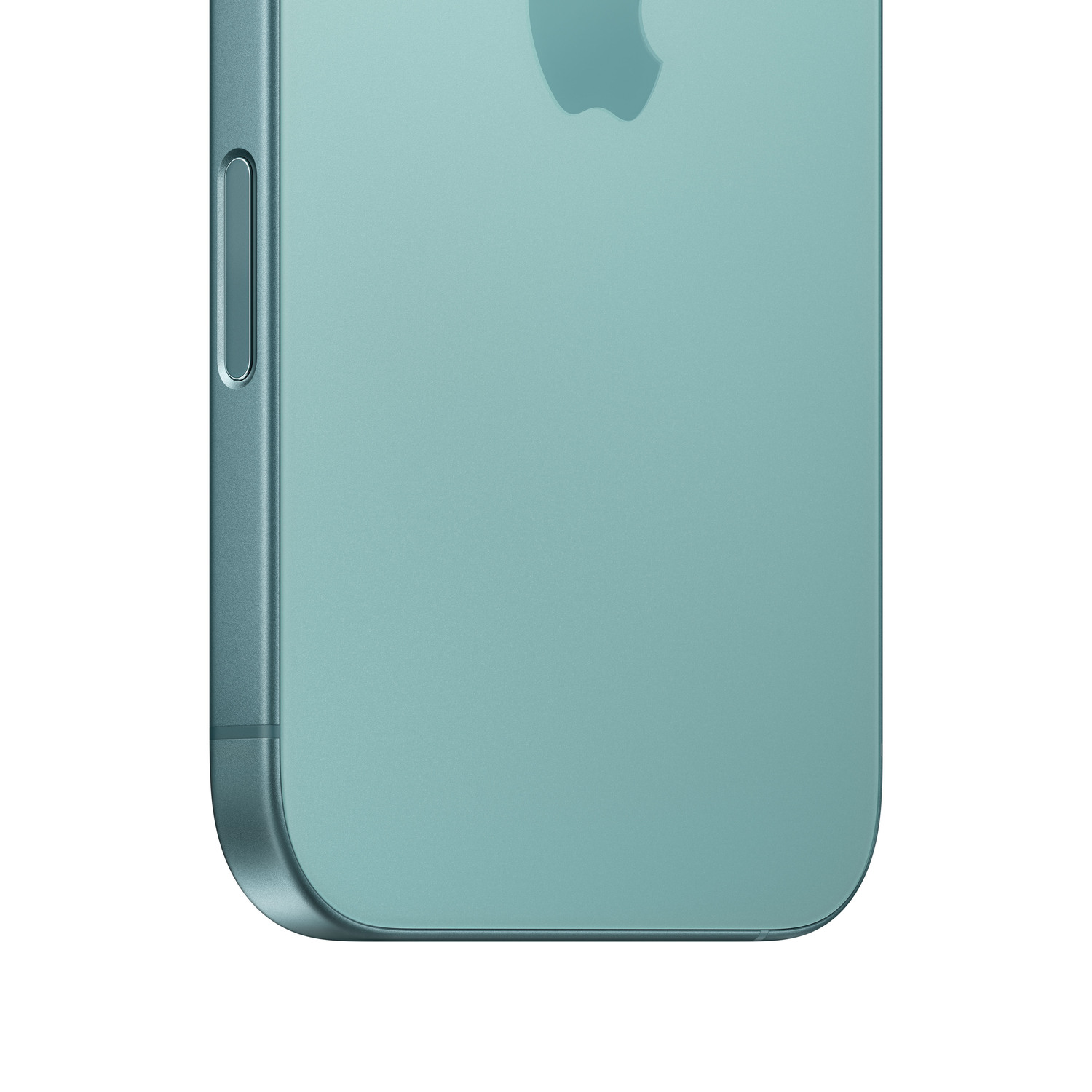 Close-up van de hoek van een blauwe iPhone.