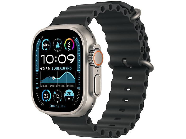 APPLE 49 mm Ocean Armband, Ersatzarmband, Schwarz