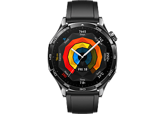 HUAWEI Watch GT 5 okosóra, fekete szilikon szíj, 46mm (55020DKM)