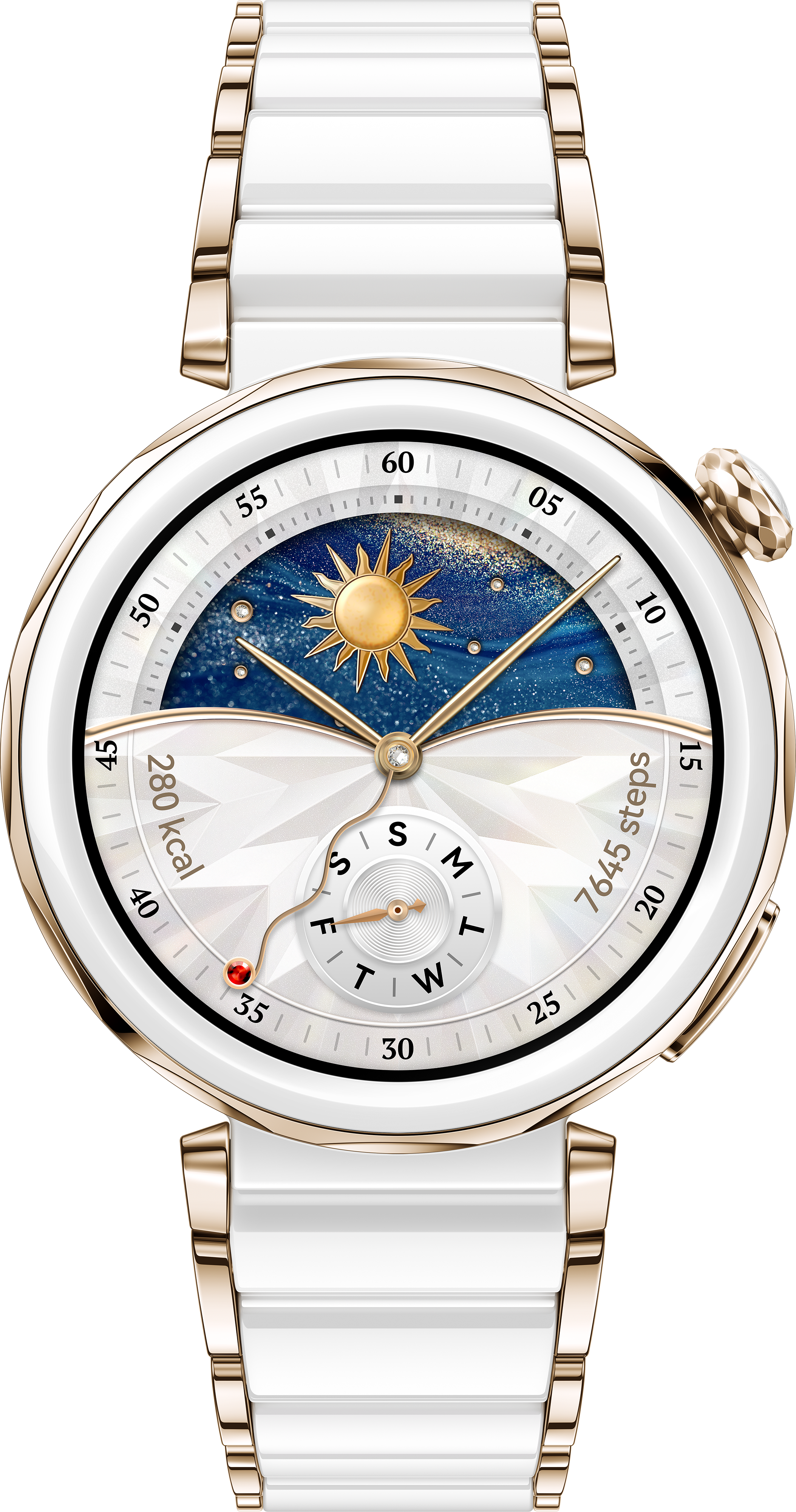 HUAWEI Watch GT 5 Pro okosóra, fehér kerámia szíj, 42mm (55020DRC)