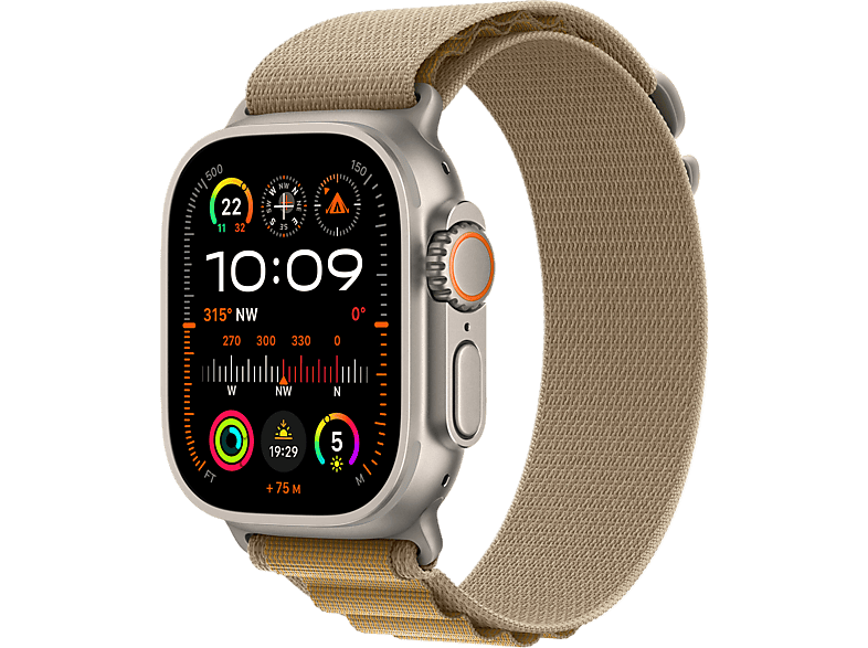 Apple Watch Ultra 2 GPs + Cellular 49mm Tan Alpine Loop Medium Natural Titanium