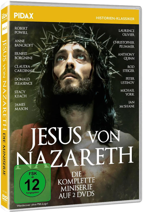 DVD-Cover von 'Jesus von Nazareth' mit Besetzungs- und Titelleisten.