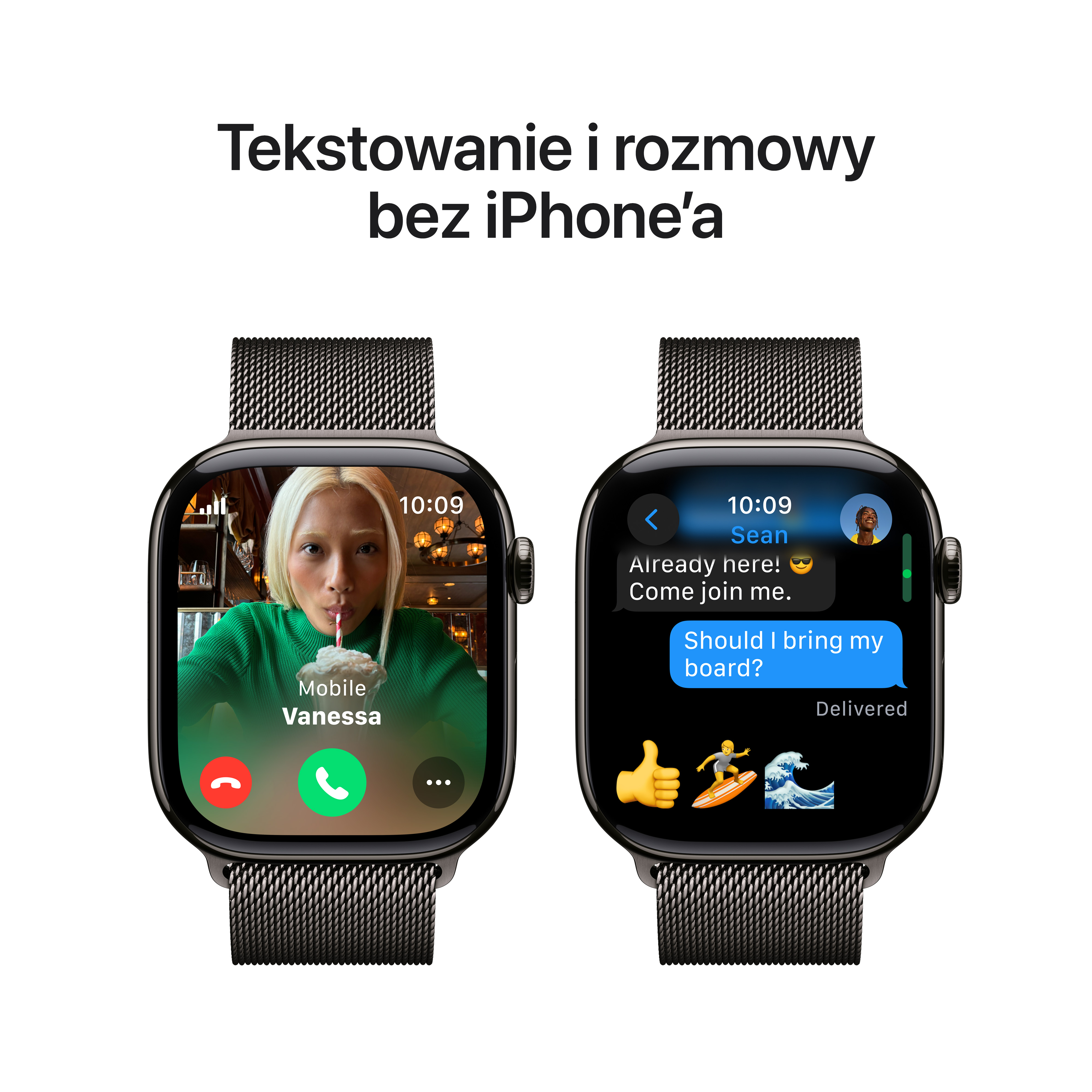 Smartwatch APPLE Watch Series 10 GPS + Cellular Koperta 42mm z tytanu w kolorze łupku z bransoletą mediolańską w kolorze łupku MX053ET/A
