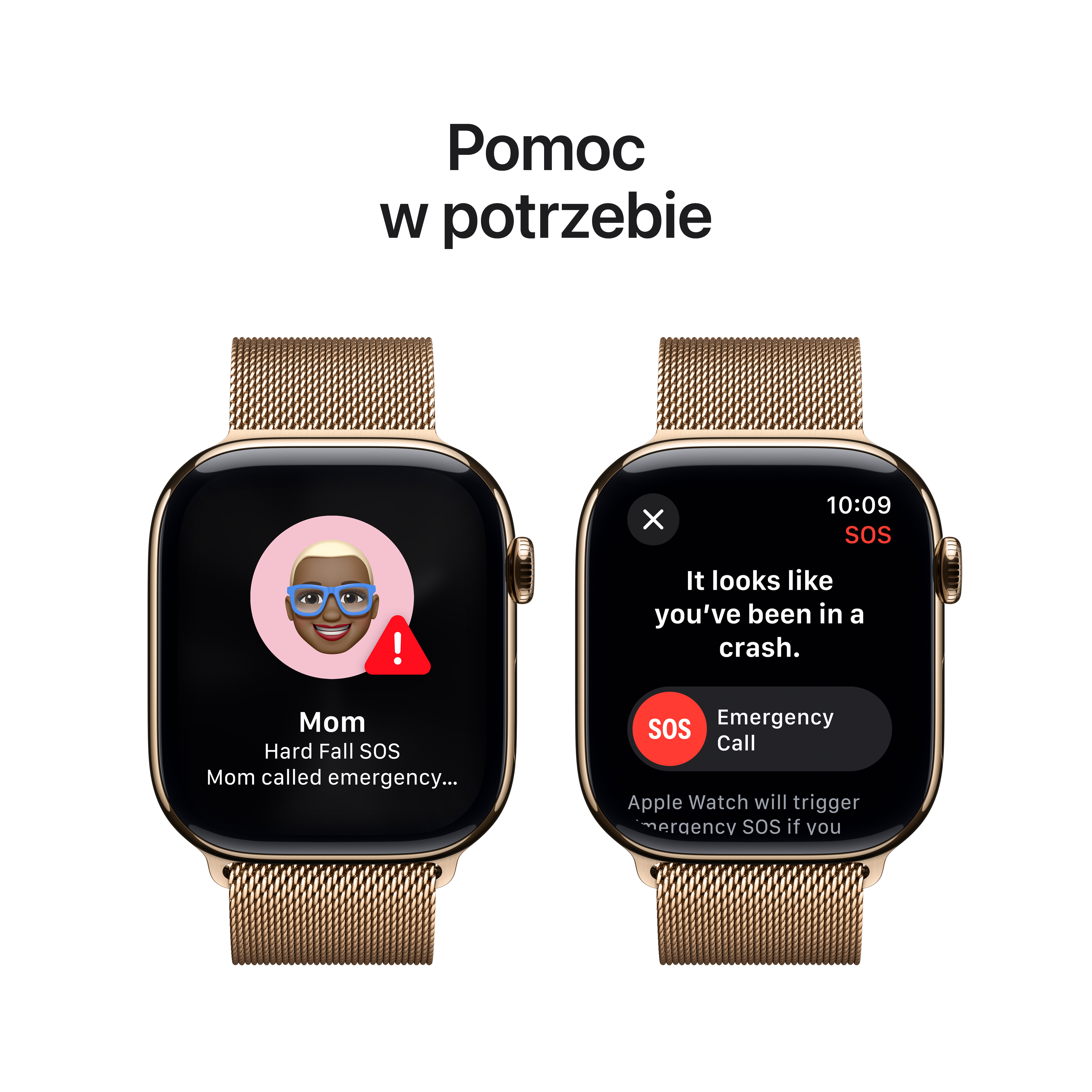 Smartwatch APPLE Watch Series 10 GPS + Cellular Koperta 46mm z tytanu w kolorze złotym z bransoletą mediolańską M/L w kolorze złotym MX003ET/A