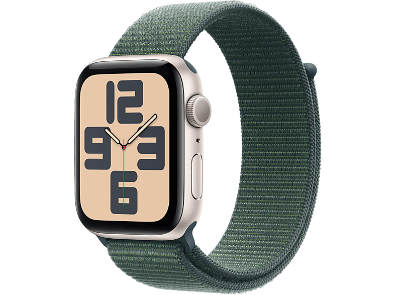 Apple Watch Se GPs 44mm Starlight Aluminium Case Lake Green Sport Loop