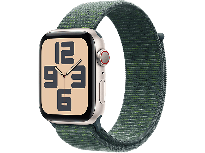 Apple Watch Se GPs + Cellular 44mm Starlight Aluminium Case Lake Green Sport Loop