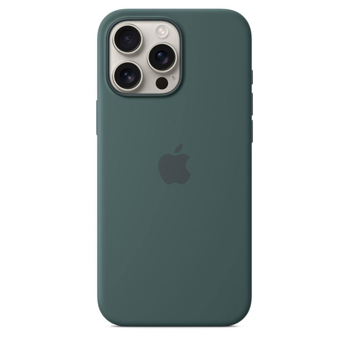 Grüne iPhone-Rückseite mit Kamera und Apple-Logo.