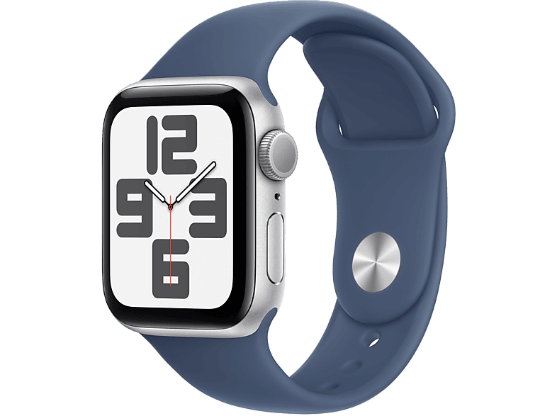 Apple Watch SE GPS 40mm Silver Aluminium Case with Denim Sport Band