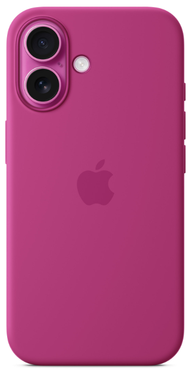 Różowe etui na telefon z różową obwódką aparatu i logo Apple.