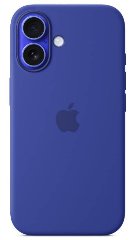 Blaues Smartphone in einer blauen Hülle. Zwei Rückkameras sind sichtbar.