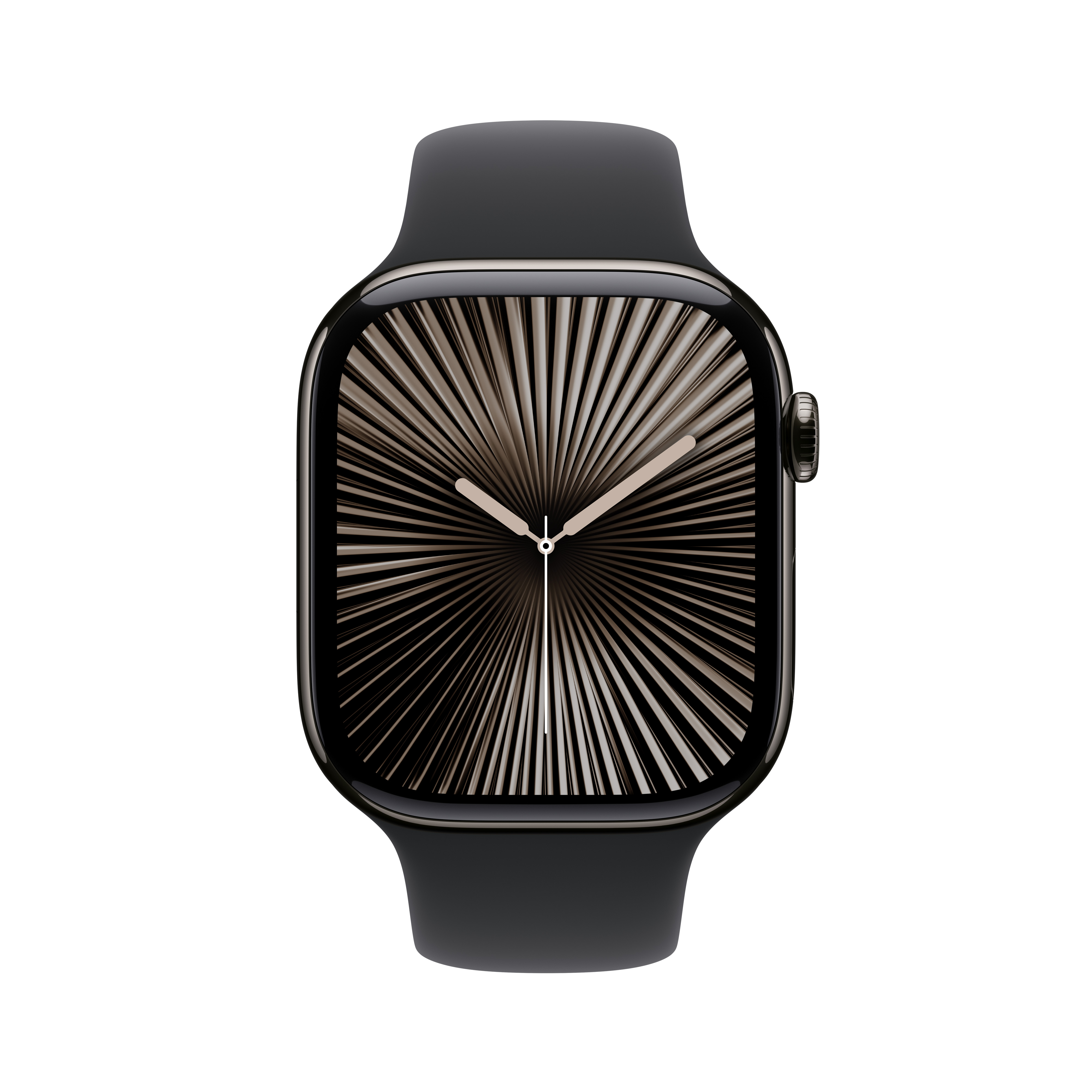 Smartwatch APPLE Watch Series 10 GPS + Cellular Koperta 46mm z tytanu w kolorze łupku z paskiem sportowym S/M w kolorze czarnym MWYD3ET/A