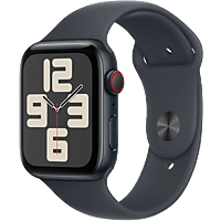 MediaMarkt APPLE Watch SE GPS + Cellular 44mm Midnight Sport Band M/L Smartwatch Midnight Aluminium aanbieding