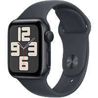 MediaMarkt APPLE Watch SE GPS 40mm Midnight Sport Band M/L Smartwatch Midnight Aluminium aanbieding