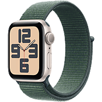 MediaMarkt APPLE Watch SE GPS 40mm Lake Green Sport Loop Smartwatch Starlight Aluminium aanbieding