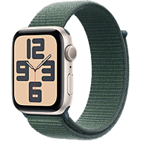 MediaMarkt APPLE Watch SE GPS 44mm Lake Green Sport Loop Smartwatch Starlight Aluminium aanbieding