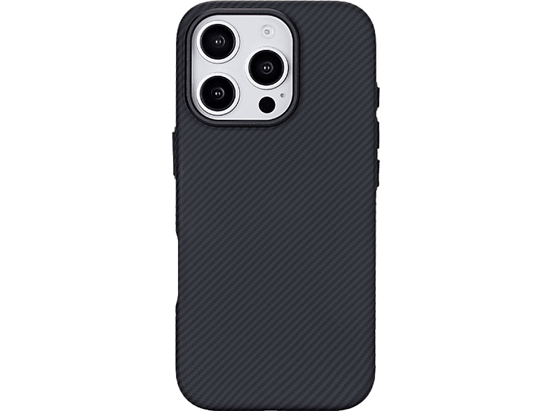 Funda móvil - ISY ISC 3744, Compatible con iPhone 16 Pro, Resistente a golpes, Negro Carbón
