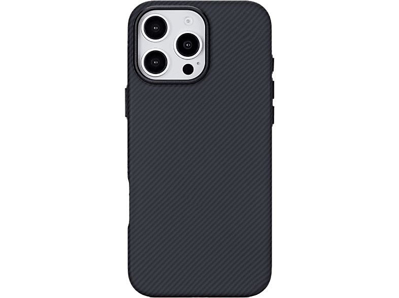 Funda móvil - ISY ISC 3745, Compatible con iPhone 16 Pro Max, Resistente a golpes, Negro Carbón